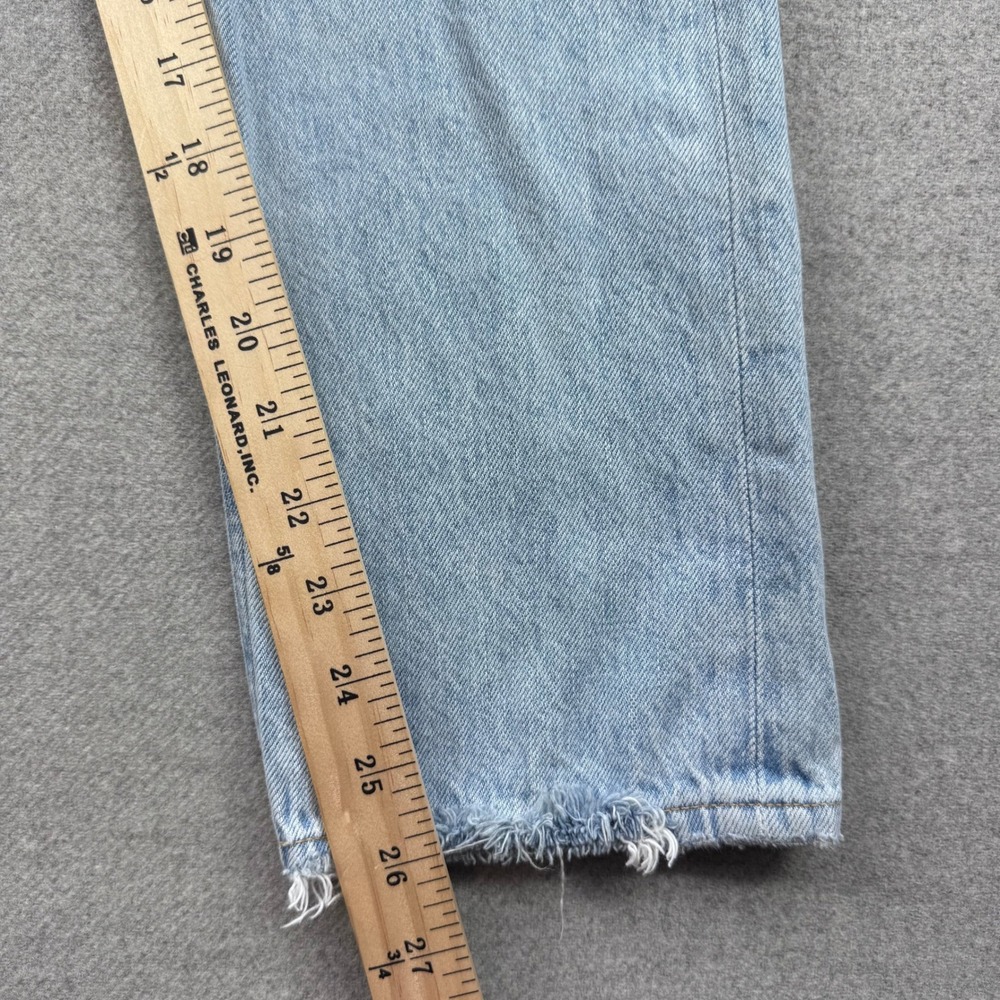AGOLDE Riley High Rise Straight Leg Distressed Jeans Light Wash Button Fly Sz 26 - Picture 3 of 12